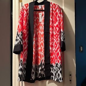 Chico’s Red & Black Animal Print Kimono Jacket